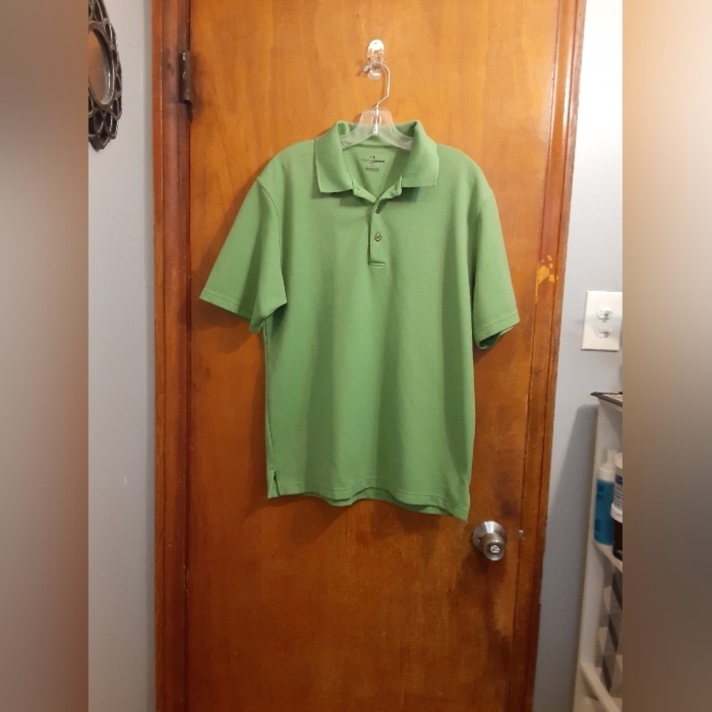 Grand Slam Golf Men's Green Polo short Sleeve Button Shirt Size Large